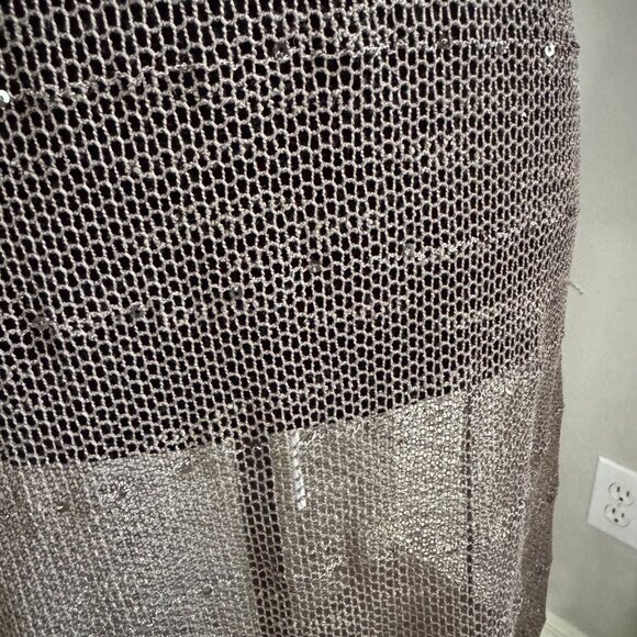 Elif Babydoll Maxi‎ Dress Womens S Mesh Sequins Deep V Festival Goth Grunge Rave - Picture 6 of 7